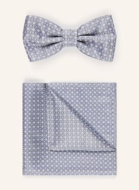 Prince Bowtie Sada: Motýlek A Kapesník šedá / tmavě modrá