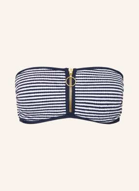 Seafolly Bandeau Bikiny Clubhouse tmavě modrá / zlatá / bílá