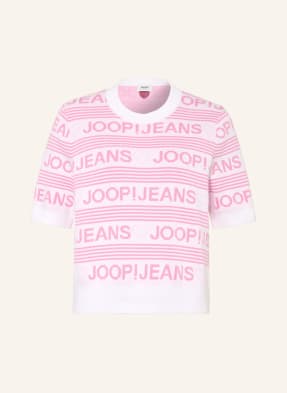 Joop! Jeans Pletené Tričko Karie růžová / světle růžová / bílá