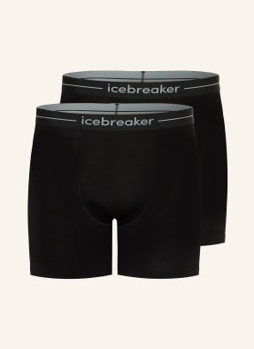 Icebreaker 2ks Funkčních Boxerek Anatomica Z Merino Vlny černá