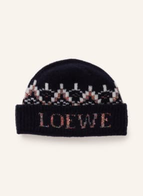 Loewe Čepice S Flitry tmavě modrá / barva růžového zlata / světle šedá