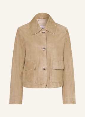 Mrs & Hugs Lederjacke beige