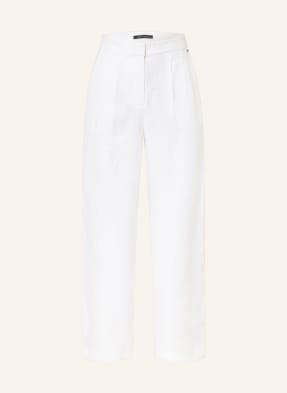 Armani Exchange Lněné Kalhoty Marlene bílá