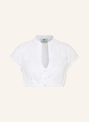 Berwin & Wolff Dirndl Blůza Z Krajky S Otvory bílá
