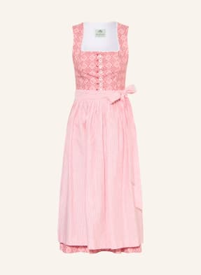 Berwin & Wolff Dirndl červená / světle červená / bílá