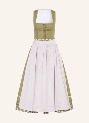 Sportalm Dirndl S Lnem khaki / krémová / světle fialová