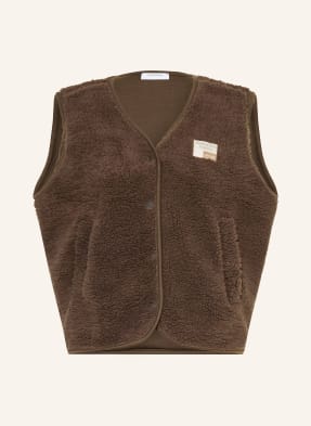 Darling Harbour Teddyfell-Weste braun
