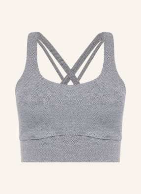 Lululemon Sportovní Podprsenka Energy Longline šedá / bílá