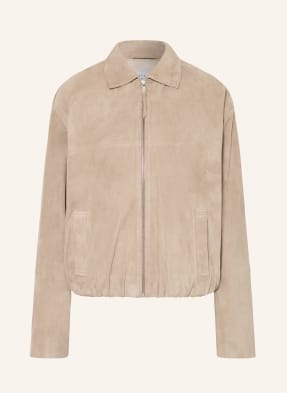 Mrs & Hugs Lederjacke beige