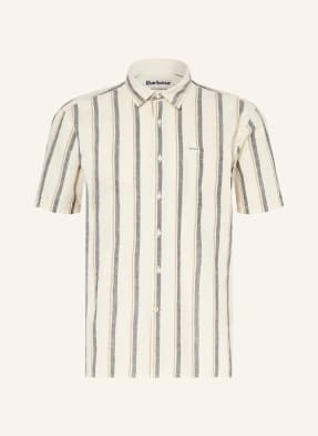Barbour Košile S Krátkým Rukávem Barkend Relaxed Fit S Lnem béžová / velbloudí / tmavě šedá