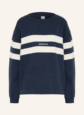 Lululemon Oversized Mikina Steady State tmavě modrá / krémová