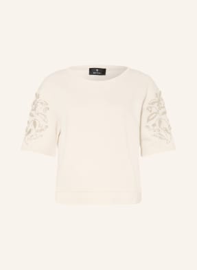 Monari Sweatshirt Mit Schmuckperlen beige