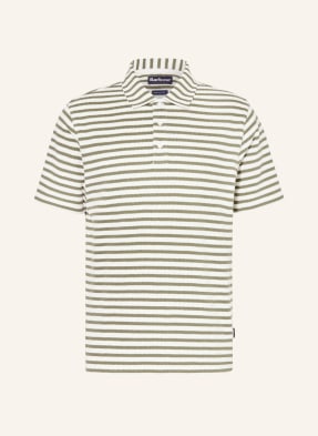 Barbour Pletené Polo Tričko Farlam krémová / olivová