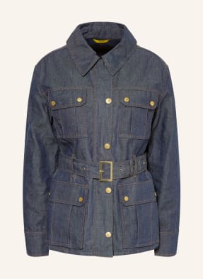 Barbour International Džínová Bunda tmavě modrá / zlatá / tmavě oranžová