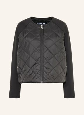 Barbour International Prošívaná Bunda Seren Z Kombinace Materiálů černá