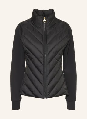 Barbour International Prošívaná Bunda Luxara Z Kombinace Materiálů černá