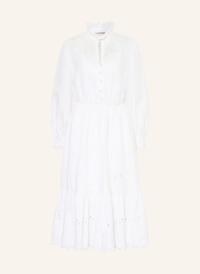 Barbour Kleid Mit Lochspitze Und Rüschen weiss