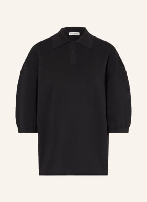 The Frankie Shop Pletené Polo Tričko Nola černá