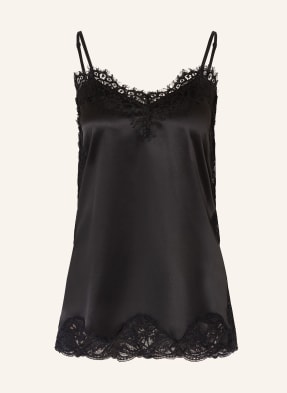 Mrs & Hugs Satintop Mit Spitze schwarz