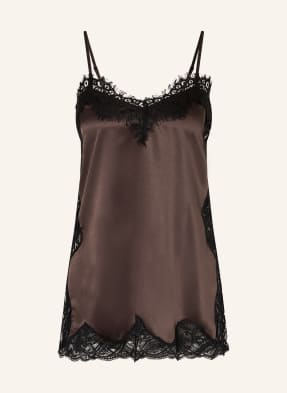 Mrs & Hugs Satintop Mit Spitze braun