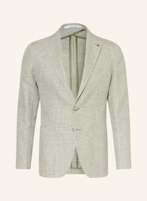 Tagliatore Sako Slim Fit S Lnem světle zelená / bílá
