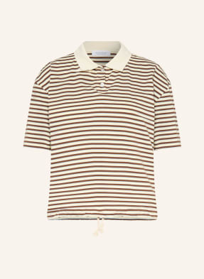 Rich & Royal Jerseyové Polo Tričko hnědá / tmavě žlutá / tmavě modrá