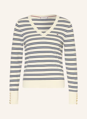 Tommy Hilfiger Svetr béžová / tmavě modrá / modrá