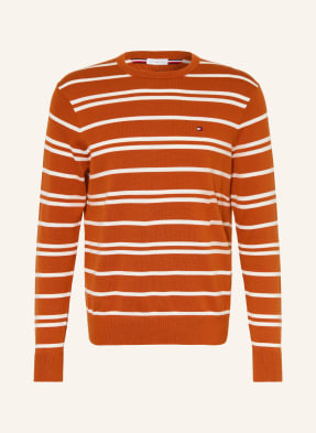 Tommy Hilfiger Svetr tmavě oranžová / krémová