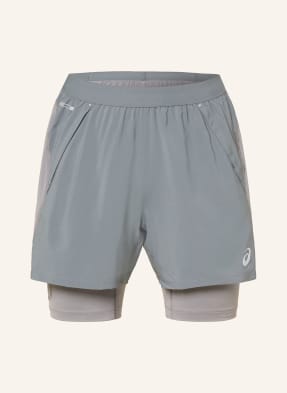 Asics 2-In-1-Laufshorts Road grau