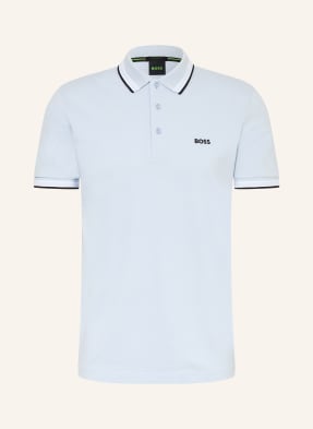 Boss Piqué-Poloshirt Paddy Curved Regular Fit blau