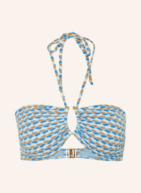 Seafolly Bandeau Horní Díl Bikin Mala tmavě modrá / koňaková / krémová
