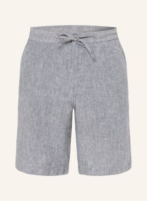 Knowledgecotton Apparel Lněné Šortky Fig Loose Fit modrá