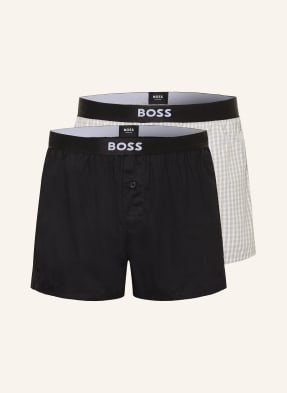 Boss 2er-Pack Web-Boxershorts grau