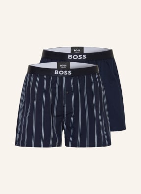Boss 2er-Pack Web-Boxershorts blau