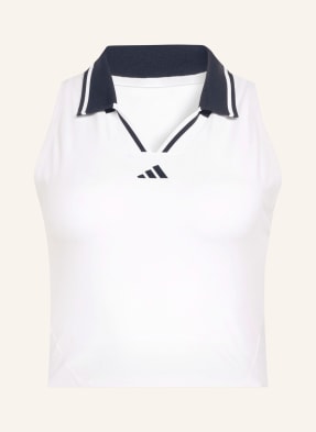Adidas Krátký Top Tennis Climacool Crop Tank Pro bílá / tmavě modrá