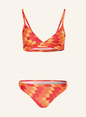 Adidas Trojúhelníkové Bikiny S Celoplošným Fotbalovým Potiskem červená / oranžová / žlutá
