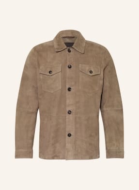 Windsor. Leder-Overjacket Oleano grau