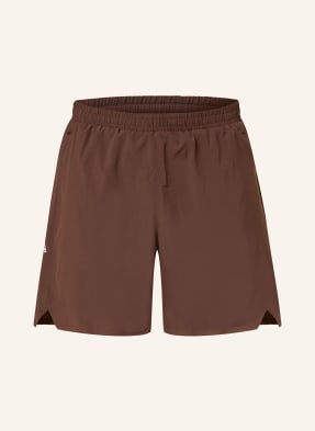 Salomon 2V1 Běžecké Šortky Shkout tmavě hnědá