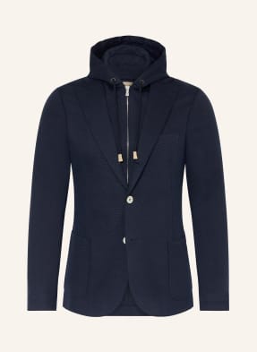 Eleventy Slim Fit Sako Z Džersejové Tkaniny S Odnímatelným Lemem tmavě modrá