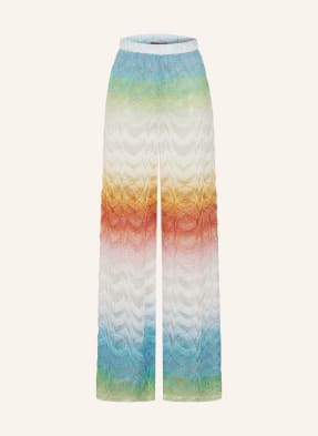 Missoni Pletené Kalhoty S Třpytivou Přízí tyrkysová / červená / bílá