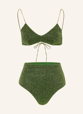 Oséree Trojúhelníkové Bikiny Lumiere S Třpytivou Nití zelená / zlatá