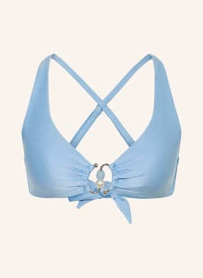 Seafolly Bralette Bikini Top Palermo S Ozdobnými Perličkami tmavě modrá / bílá