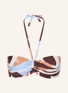 Marc O'polo Bikiny S Bandeau Topem bílá / tmavě hnědá / tmavě modrá