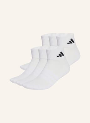 Adidas Balení 6 Kusů Sportovních Ponožek Cushioned Essentials Ankle bílá / černá