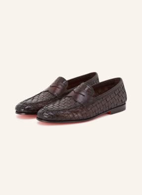Santoni Penny Loafery Door tmavě hnědá