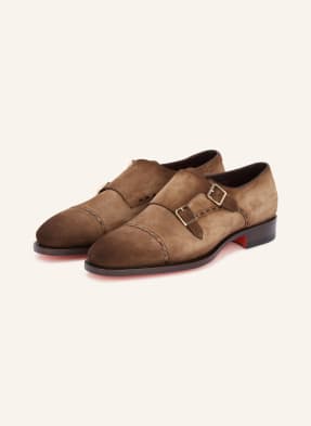 Santoni Dvojité Přezky Archie hnědá / zlatá
