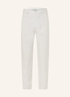 Knowledgecotton Apparel Lněné Chino Chuck světle šedá