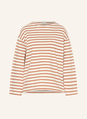 Knowledgecotton Apparel Tričko S Dlouhým Rukávem krémová / tmavě oranžová