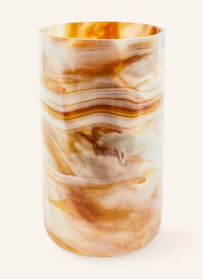 Polspotten Váza Marbled Glass Large krémová / tmavě oranžová / tmavě oranžová