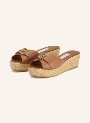 Jimmy Choo Ploché Boty Leda 50 koňaková / zlatá